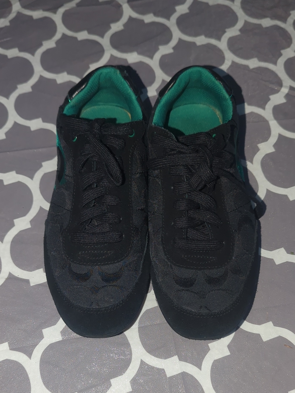 Coach Black Sneakers with Green Lining